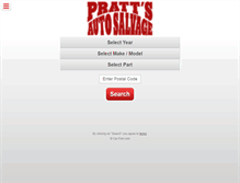 Tablet Screenshot of prattsautosalvage.com